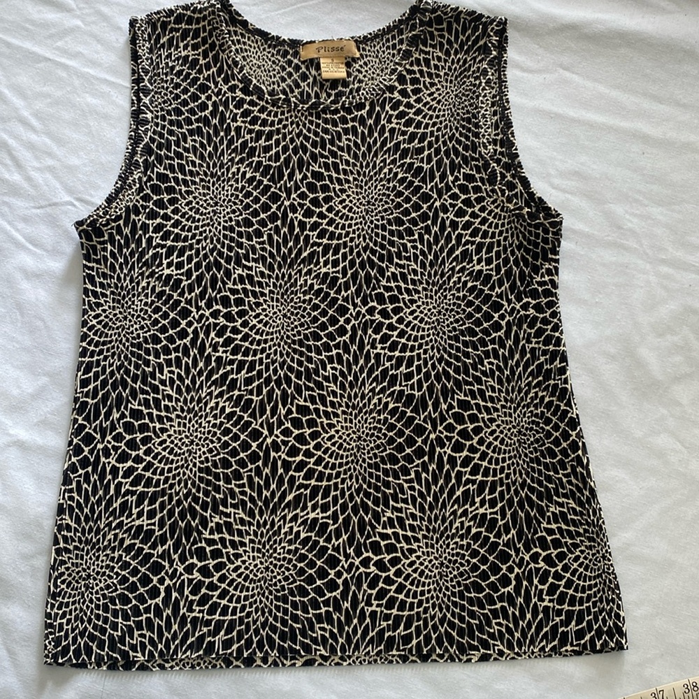 Vintage Pleated Patterned Tank - size S